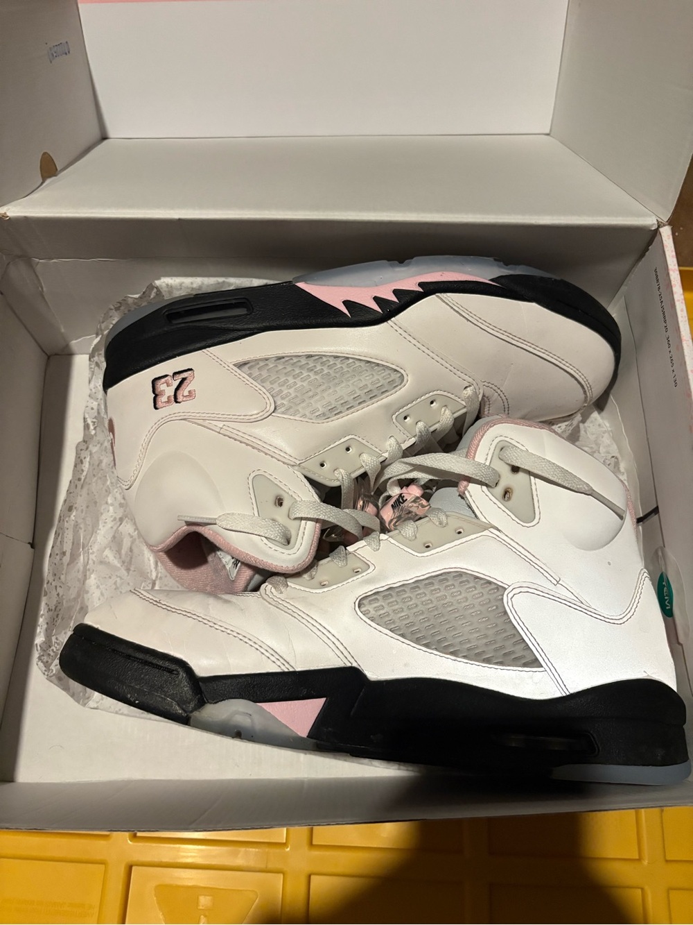 Men White and Pink High-Top Athletic Sneakers